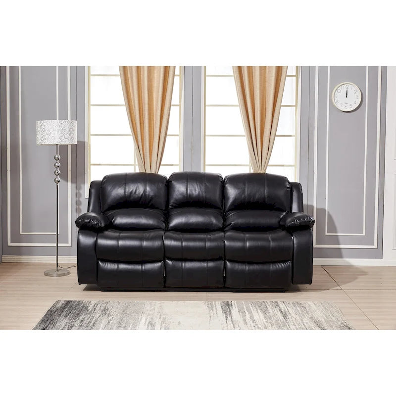 Bonded Leather Power Rclining 3-seat Sofa Couch 8018