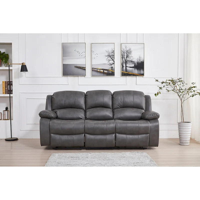 Bonded Leather Power Rclining 3-seat Sofa Couch 8018