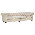 Beige Linen Modular Sofa, 4-6 Seat, 117.6-164.8"W