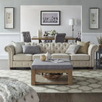 Beige Linen Modular Sofa, 4-6 Seat, 117.6-164.8"W