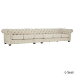 Beige Linen Modular Sofa, 4-6 Seat, 117.6-164.8"W