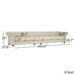 Beige Linen Modular Sofa, 4-6 Seat, 117.6-164.8"W