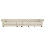 Beige Linen Modular Sofa, 4-6 Seat, 117.6-164.8"W
