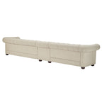 Beige Linen Modular Sofa, 4-6 Seat, 117.6-164.8"W