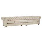 Beige Linen Modular Sofa, 4-6 Seat, 117.6-164.8"W
