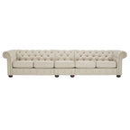 Beige Linen Modular Sofa, 4-6 Seat, 117.6-164.8"W