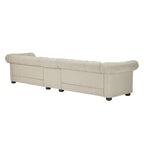Beige Linen Modular Sofa, 4-6 Seat, 117.6-164.8"W
