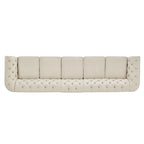 Beige Linen Modular Sofa, 4-6 Seat, 117.6-164.8"W