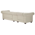Beige Linen Modular Sofa, 4-6 Seat, 117.6-164.8"W