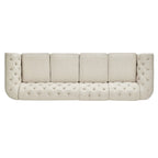 Beige Linen Modular Sofa, 4-6 Seat, 117.6-164.8"W