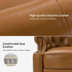 Felipe Modern Genuine Leather Swivel Chair With Tufted Back Set of 2 By