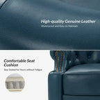 Felipe Modern Genuine Leather Swivel Chair With Tufted Back Set of 2 By