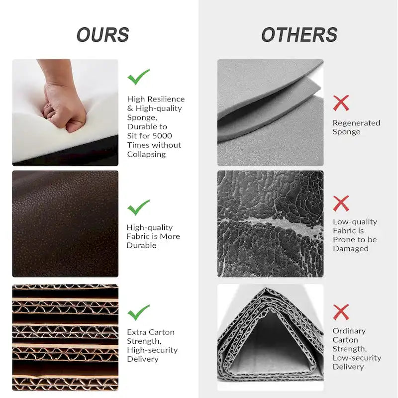 Felipe Modern Genuine Leather Swivel Chair With Tufted Back Set of 2 By