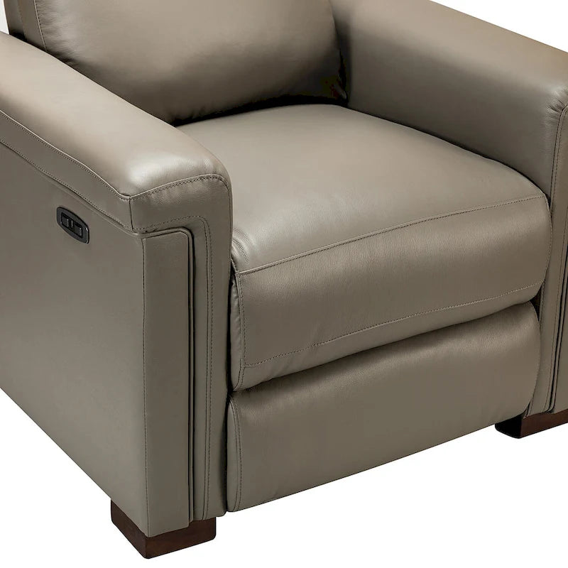 Alicia 34.65 Wide Contemporary Classic Genuine Leather Power Recliner With USB Port (Set of 2)