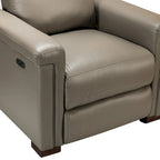 Alicia 34.65 Wide Contemporary Classic Genuine Leather Power Recliner With USB Port (Set of 2)