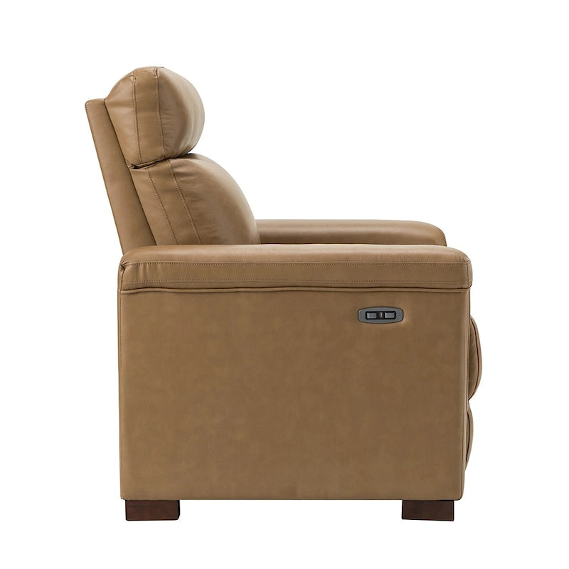 Alicia 34.65 Wide Contemporary Classic Genuine Leather Power Recliner With USB Port (Set of 2)