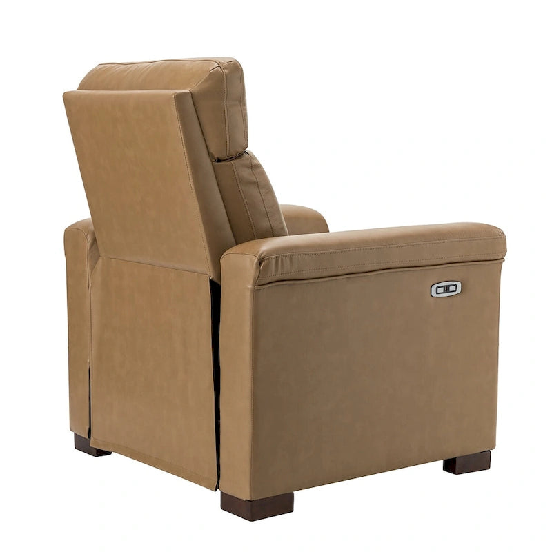 Alicia 34.65 Wide Contemporary Classic Genuine Leather Power Recliner With USB Port (Set of 2)
