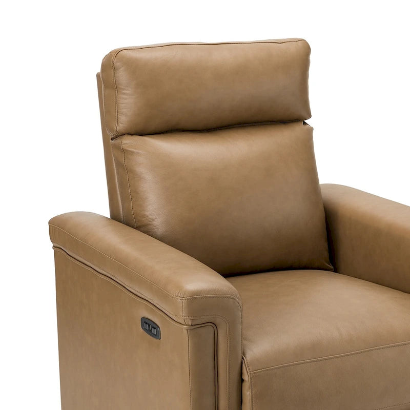 Alicia 34.65 Wide Contemporary Classic Genuine Leather Power Recliner With USB Port (Set of 2)