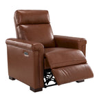 Alicia 34.65 Wide Contemporary Classic Genuine Leather Power Recliner With USB Port (Set of 2)