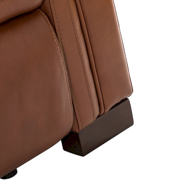 Alicia 34.65 Wide Contemporary Classic Genuine Leather Power Recliner With USB Port (Set of 2)