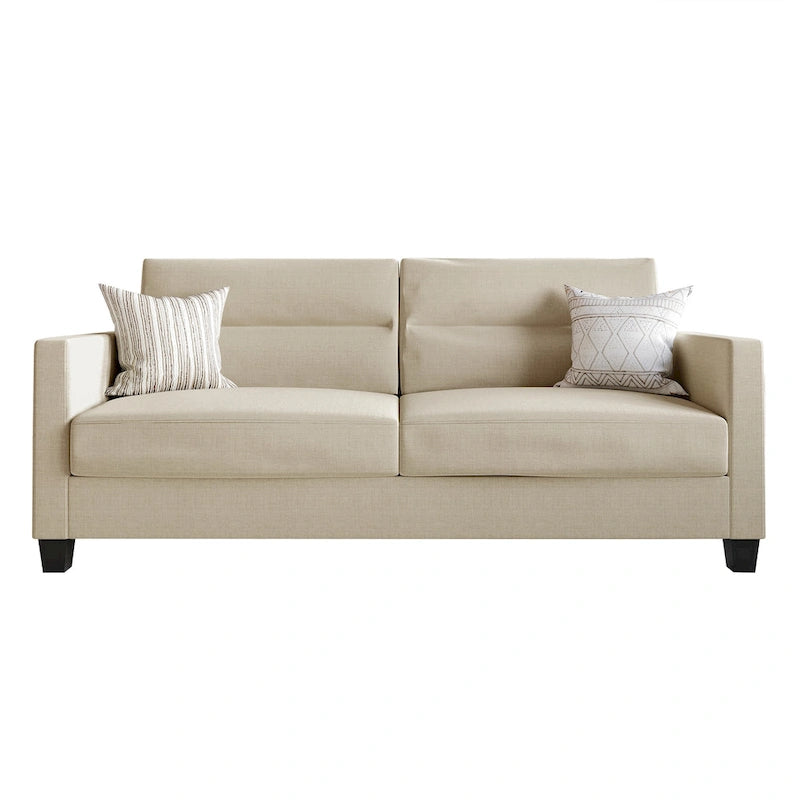 Clean and Minimalist Linen Upholstered Sofa