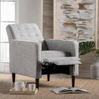 Mid-Century Button Tufted Fabric Recliner, 27"W