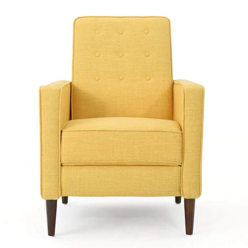 Mid-Century Button Tufted Fabric Recliner, 27"W