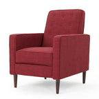 Mid-Century Button Tufted Fabric Recliner, 27"W