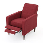 Mid-Century Button Tufted Fabric Recliner, 27"W