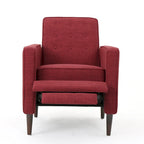 Mid-Century Button Tufted Fabric Recliner, 27"W