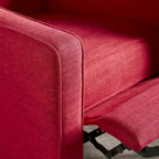 Mid-Century Button Tufted Fabric Recliner, 27"W