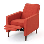 Mid-Century Button Tufted Fabric Recliner, 27"W