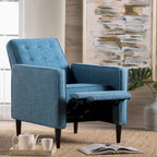 Mid-Century Button Tufted Fabric Recliner, 27"W