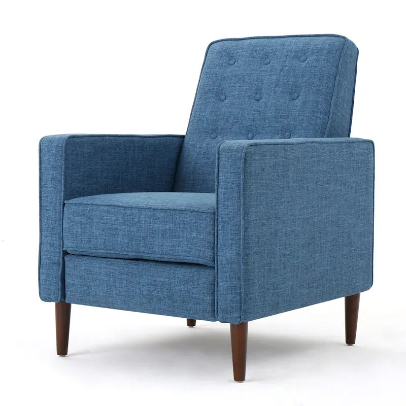 Mid-Century Button Tufted Fabric Recliner, 27"W