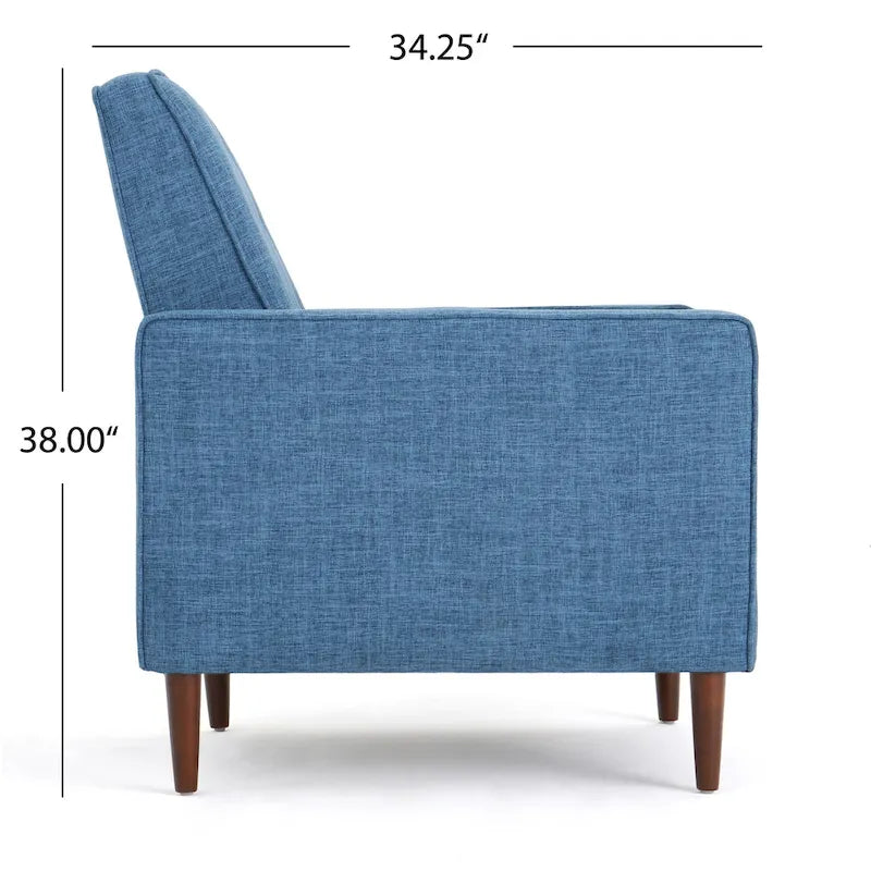 Mid-Century Button Tufted Fabric Recliner, 27"W