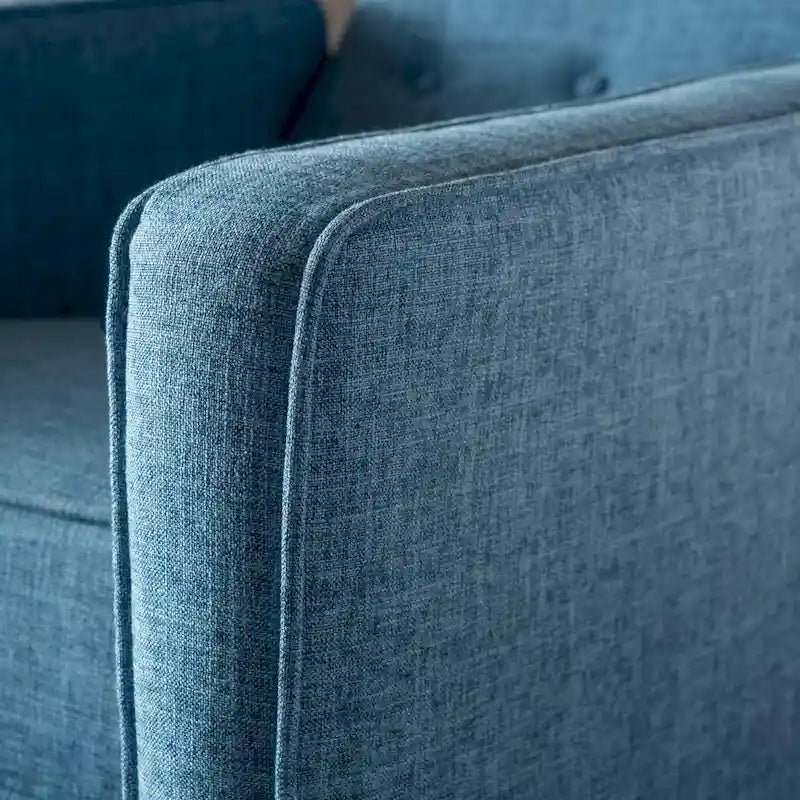 Mid-Century Button Tufted Fabric Recliner, 27"W