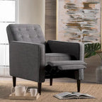 Mid-Century Button Tufted Fabric Recliner, 27"W