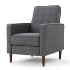 Mid-Century Button Tufted Fabric Recliner, 27"W