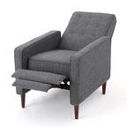 Mid-Century Button Tufted Fabric Recliner, 27"W
