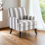 Club Chair Linen Upholstered Accent Armchair with Nailhead Trim and Wood Legs, Rivets design