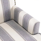Club Chair Linen Upholstered Accent Armchair with Nailhead Trim and Wood Legs, Rivets design
