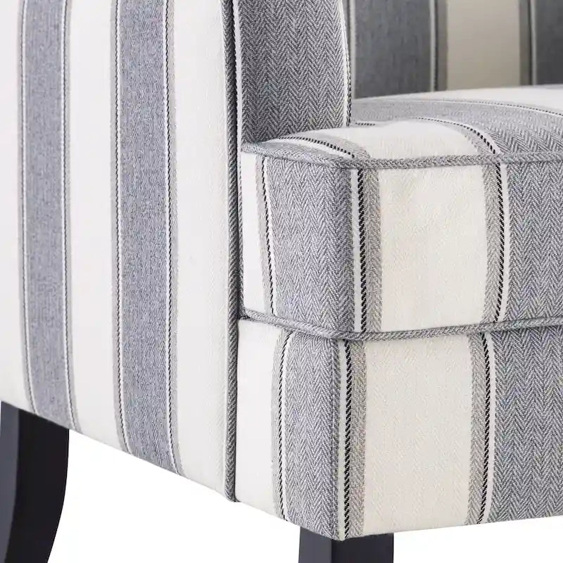Club Chair Linen Upholstered Accent Armchair with Nailhead Trim and Wood Legs, Rivets design