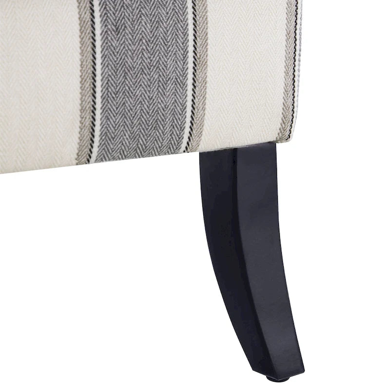 Club Chair Linen Upholstered Accent Armchair with Nailhead Trim and Wood Legs, Rivets design