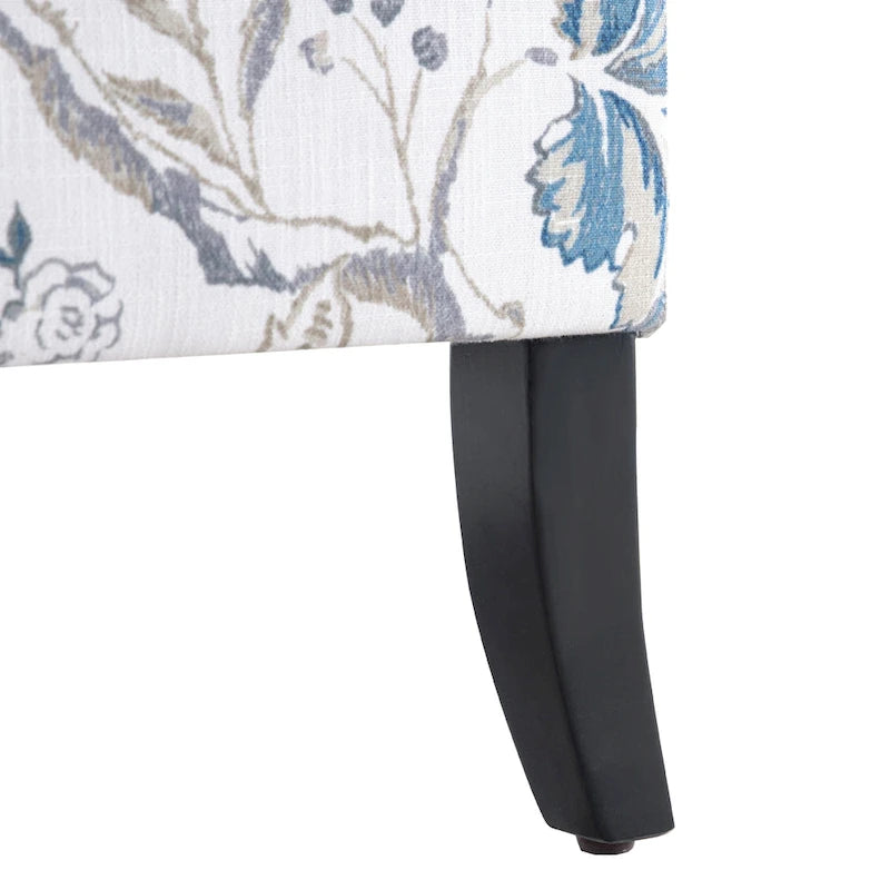 Club Chair Linen Upholstered Accent Armchair with Nailhead Trim and Wood Legs, Rivets design