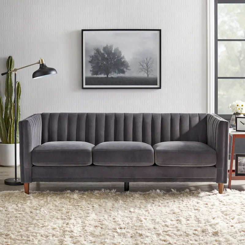 Paxton Channel Back Tuxedo Sofa