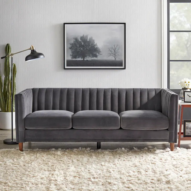  Paxton Channel Back Tuxedo Sofa