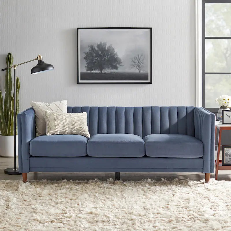 Channel Back Tuxedo Sofa, 80.3"W