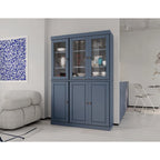  100% Solid Wood 48.5 China Pantry Cabinet with Solid or Clear Glass Doors and Adjustable Shelves - 48.5 x 71.5