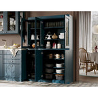 100% Solid Wood 48.5 China Pantry Cabinet with Solid or Clear Glass Doors and Adjustable Shelves - 48.5 x 71.5