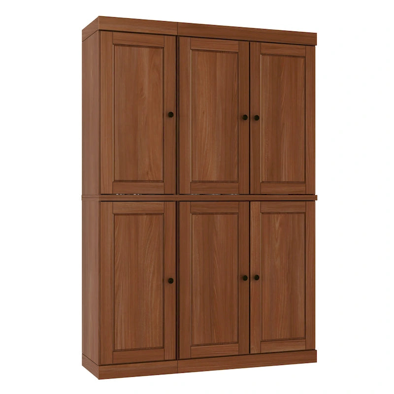 100% Solid Wood 48.5 China Pantry Cabinet with Solid or Clear Glass Doors and Adjustable Shelves - 48.5 x 71.5